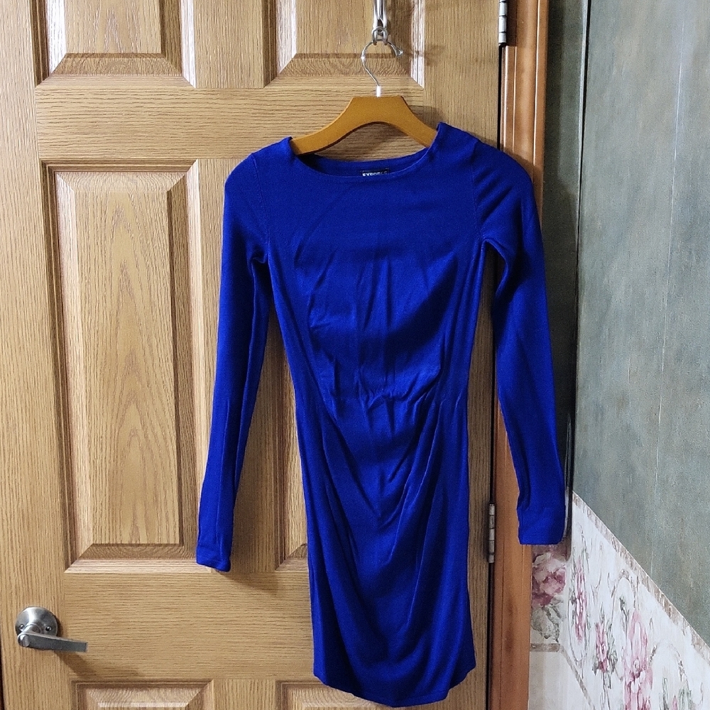 Express Royal Blue Long Sleeve Dress